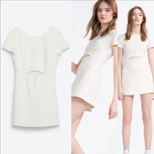 Zara Short White Romper with Cutouts